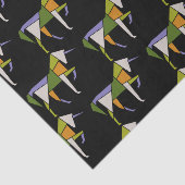 MidCentury Modernes Abstraktes Unicorn Tangram Ani Seidenpapier (Ausschnitt)
