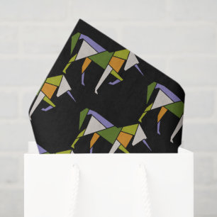 MidCentury Modernes Abstraktes Unicorn Tangram Ani Seidenpapier