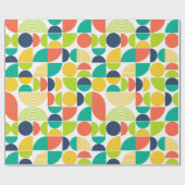 MidCentury Modernes Retro Abstrakt Art Decoupage Geschenkpapier (Flach)