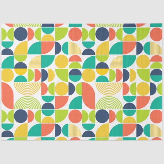 MidCentury Modernes Retro Abstrakt Art Decoupage Seidenpapier (Vorderseite)