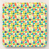 MidCentury Modernes Vintages Retro Abstrakte Kunst Getränkeuntersetzer (Vorderseite)