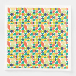 MidCentury Modernes Vintages Retro Abstrakte Kunst Serviette