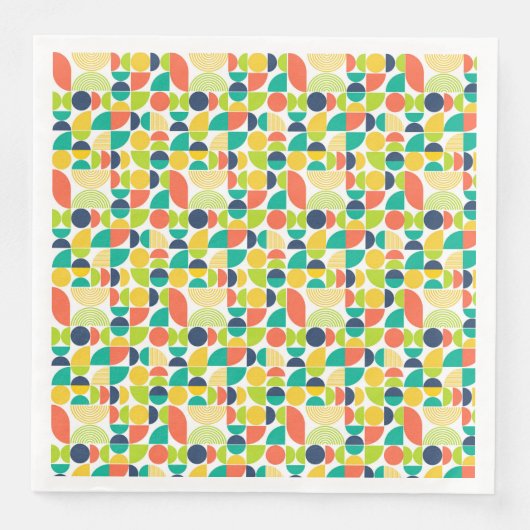 MidCentury Modernes Vintages Retro Abstrakte Kunst Serviette (Vorderseite)