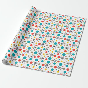 MidCentury Modernes, Vintages Retro Abstraktes Dek Geschenkpapier
