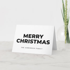 Midcentury Monochrome Script Merry Christmas Feiertagskarte