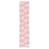 Midcentury Pattern Oblongs Pink Vanilla Kurzer Tischläufer (Vorderseite)