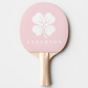MidCentury Pink Whisper Vierblattklee mit Namen Tischtennis Schläger