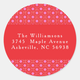 MidCentury Red Pink Niedliche Weihnachtsfeier Rück Runder Aufkleber