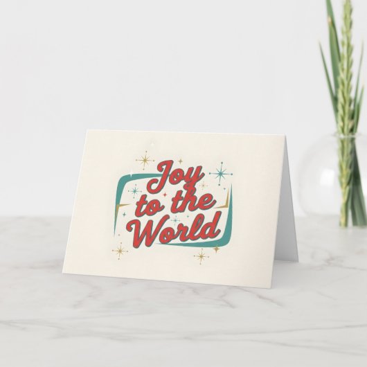 Midcentury Script Frohe Weihnachten auf der Welt (Vorderseite)