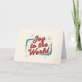 Midcentury Script Joy to the World Christmas Feiertagskarte