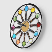 Midcentury stained glass clock große wanduhr (Winkel)