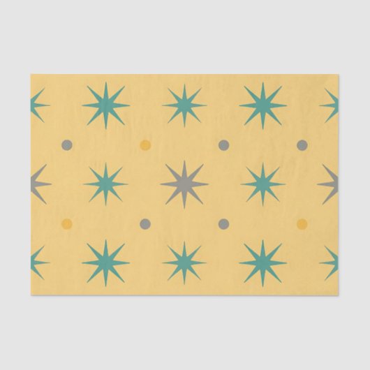 Midcentury Starburst Seamless Pattern Seidenpapier (Vorderseite)