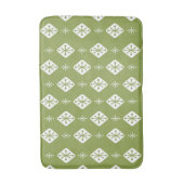 Midcentury Starbursts Diamonds Olive Green Badematte (Vorderseite Vertikal)