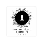 MidCentury Starbusrt Rücksendeadresse Briefmarke Gummistempel (Prägung)