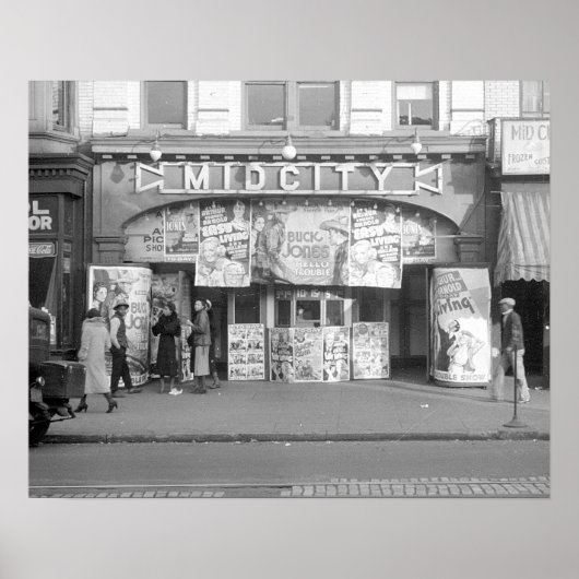 Midcity Kino, 1937. Altes Foto Poster (Vorne)