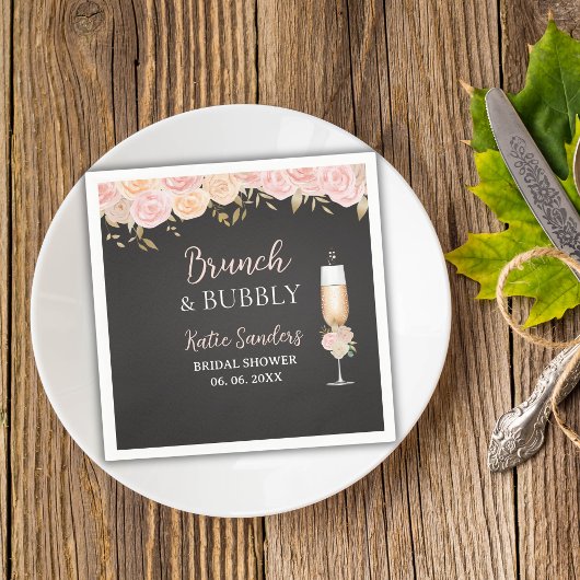 Midday Mimosa Bridal Shower Opulent Blooms Serviette