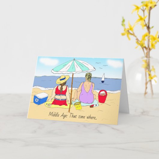 MIddle Age Spaß, Freundschaftslustige Karte (Gelbe Blume)