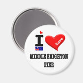 MIDDLE BRIGHTON PIER - I-Liebe Magnet (Vorderseite/Rückseite)