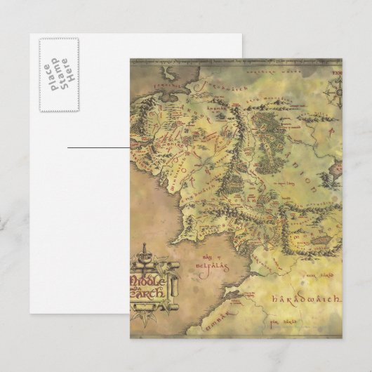 MIDDLE EARTH™ Map Postkarte (Vorne/Hinten)