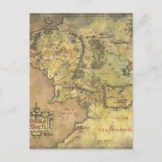 MIDDLE EARTH™ Map Postkarte (Vorderseite)