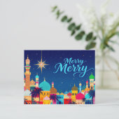 Middle East City Christmas Star Feiertagspostkarte (Stehend Vorderseite)