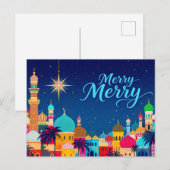 Middle East City Christmas Star Feiertagspostkarte (Vorne/Hinten)