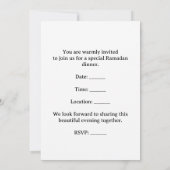 MIDDLE EASTERN dinner invitation postcard Einladung (Rückseite)