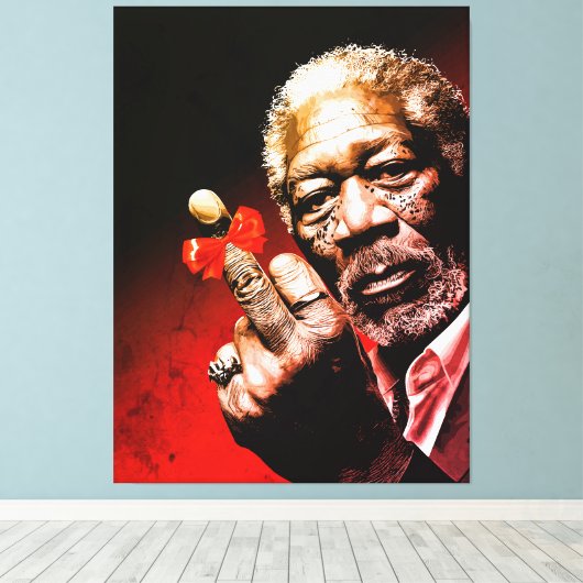 Middle Finger Art with Red Bow Leinwanddruck (Insitu (Holzboden))