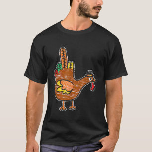 Middle Finger Erntedank Turkey Kids Bird Drawin T-Shirt