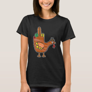 Middle Finger Erntedank Turkey Kids Bird T-Shirt