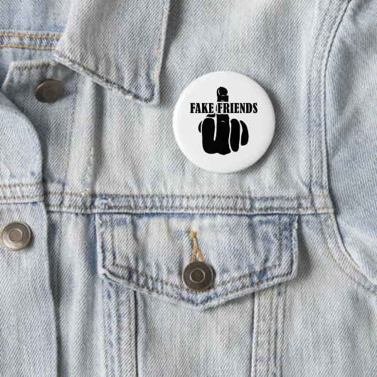 Middle Finger Fake Friends Button (Beispiel)