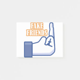 Middle Finger Fake Friends Post-it Klebezettel