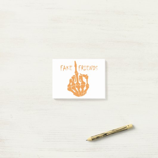 Middle Finger Fake Friends Post-it Klebezettel (Auf Schreibtisch)