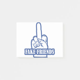 Middle Finger Fake Friends Post-it Klebezettel