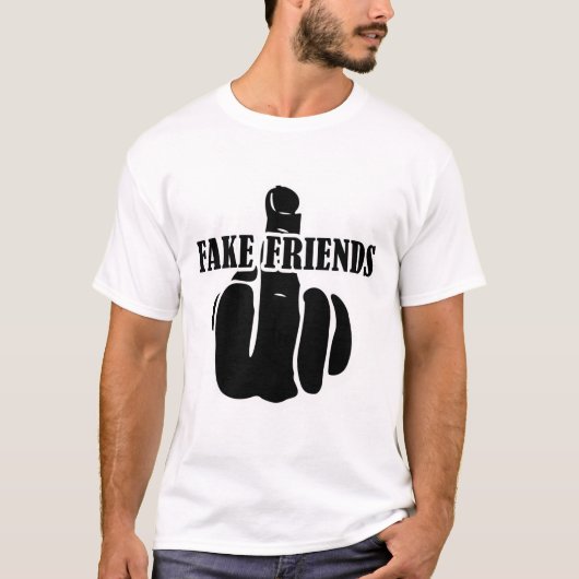 Middle Finger Fake Friends T-Shirt (Vorderseite)