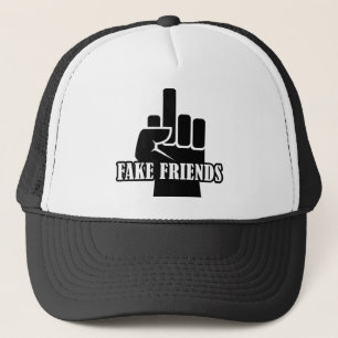 Middle Finger Fake Friends Truckerkappe