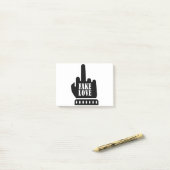 Middle Finger Fake Liebe Post-it Klebezettel (Auf Schreibtisch)