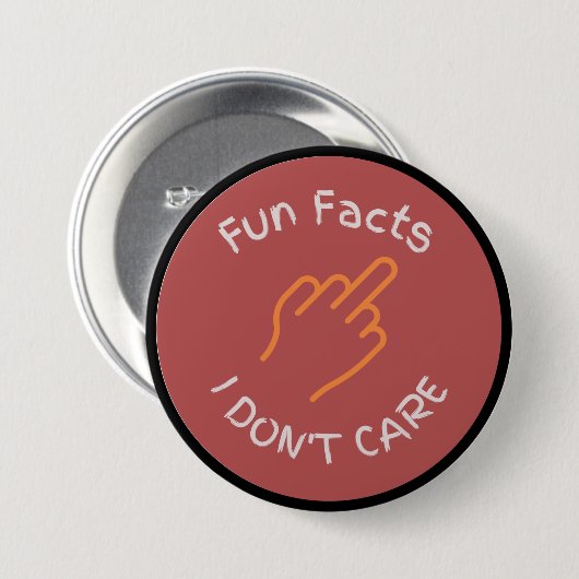 Middle Finger Fun Fakten, die mir egal sind Button (Vorne & Hinten)