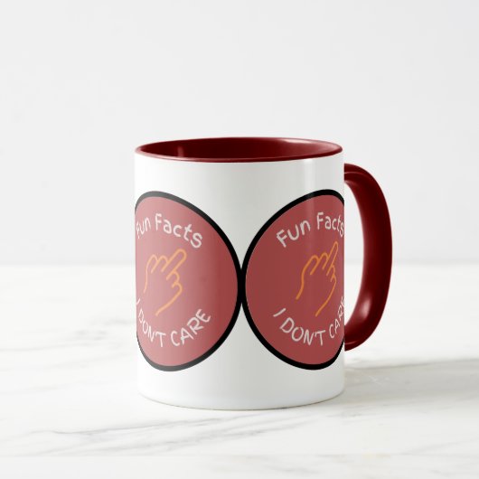 Middle Finger Fun Fakten, die mir egal sind Tasse (VorderseiteRechts)