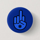 Middle Finger Hamsa mit Star von David Jewish Button (Vorderseite)