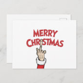 Middle Finger Merry Christmas Feiertagspostkarte (Vorne/Hinten)