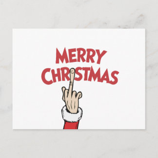 Middle Finger Merry Christmas Feiertagspostkarte