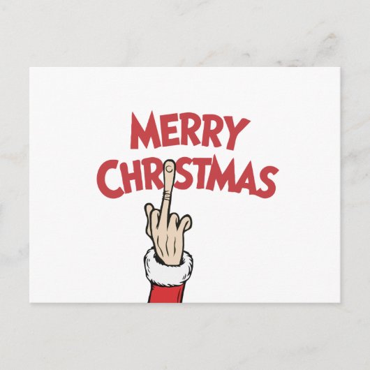 Middle Finger Merry Christmas Feiertagspostkarte (Vorderseite)