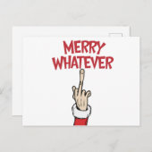 Middle Finger Merry Whatever Postkarte (Vorne/Hinten)