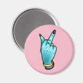 Middle Finger Pink Magnet (Vorderseite/Rückseite)