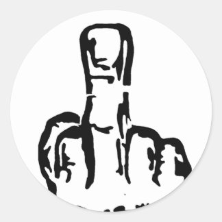 Middle Finger Runder Aufkleber