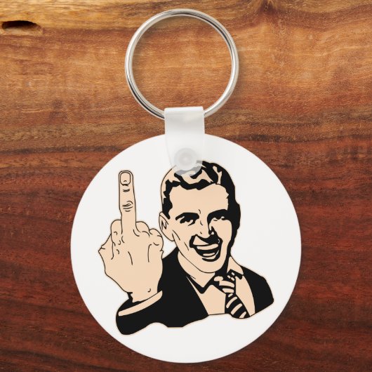 Middle Finger Salute Retro Schlüsselanhänger (Vorderseite)