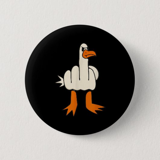 Middle Finger Seagull, Adult Humor, Funny Geste Button (Vorderseite)