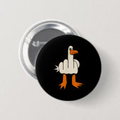 Middle Finger Seagull, Adult Humor, Funny Geste Button (Vorne & Hinten)