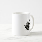 Middle Finger Skeleton Kaffeetasse (VorderseiteRechts)